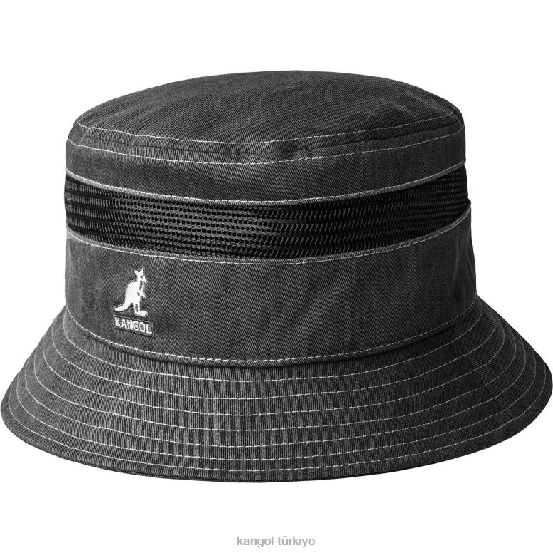 Kangol üniseks sıkıntılı pamuklu hasır kova HZ6F0471