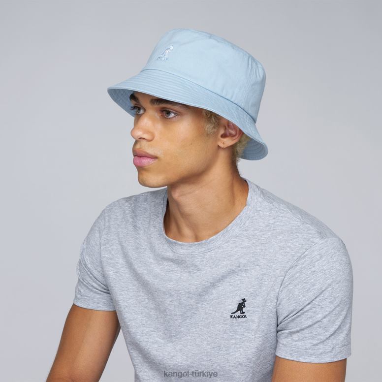 Kangol üniseks yıkanmış kova şapka HZ6F0584