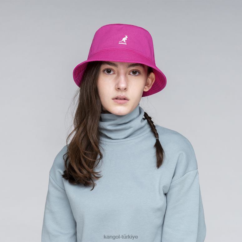 Kangol üniseks yıkanmış kova şapka HZ6F0587