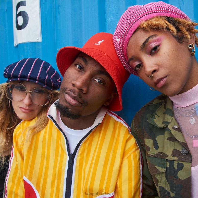 Kangol üniseks yıkanmış kova şapka HZ6F0589