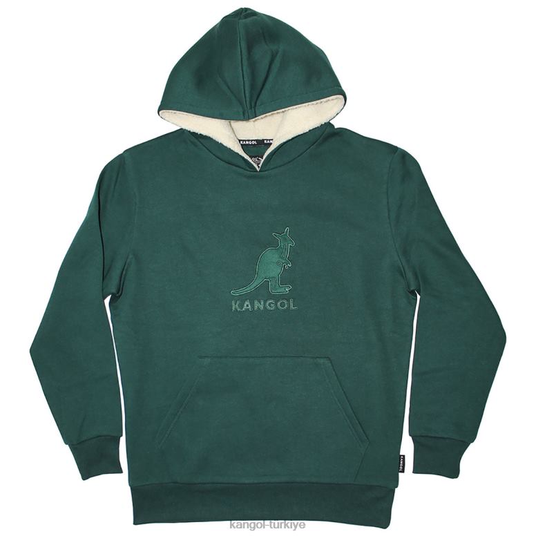 Kangol üniseks ton işlemeli sherpa kapşonlu HZ6F01127