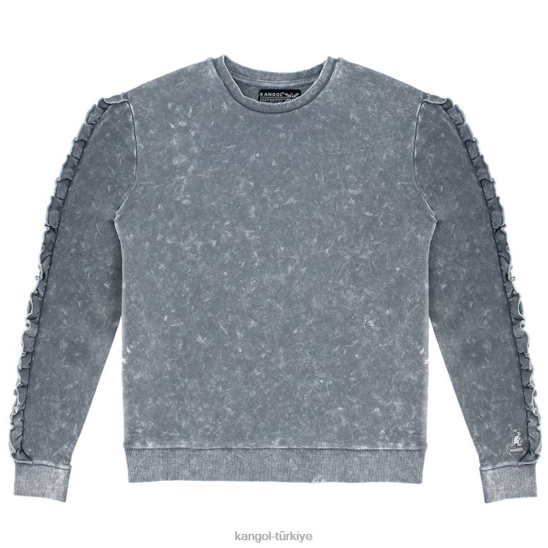 Kangol kadınlar asit yıkama fırfırlı popover HZ6F01174