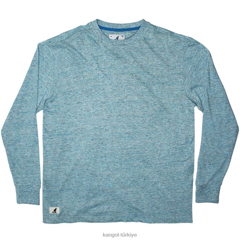 Kangol üniseks keten görünümlü uzun kollu tişört HZ6F01241